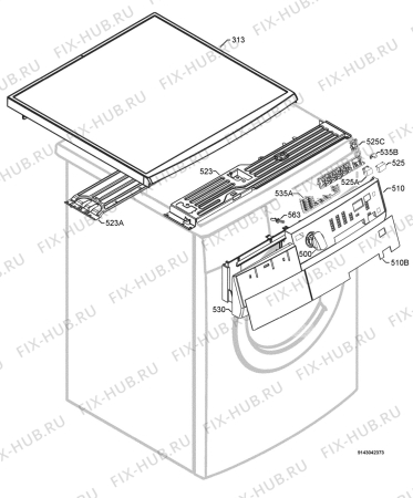 Взрыв-схема стиральной машины Aeg Electrolux LR3410WT - Схема узла Command panel 037